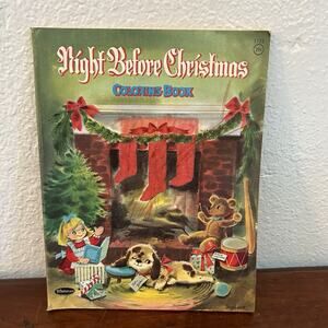 Vintage Whitman Night Before Christmas Coloring Book MCM